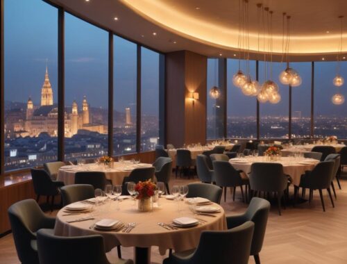 Панорамный ресторан с гастрономическими шоу и панорамными видами