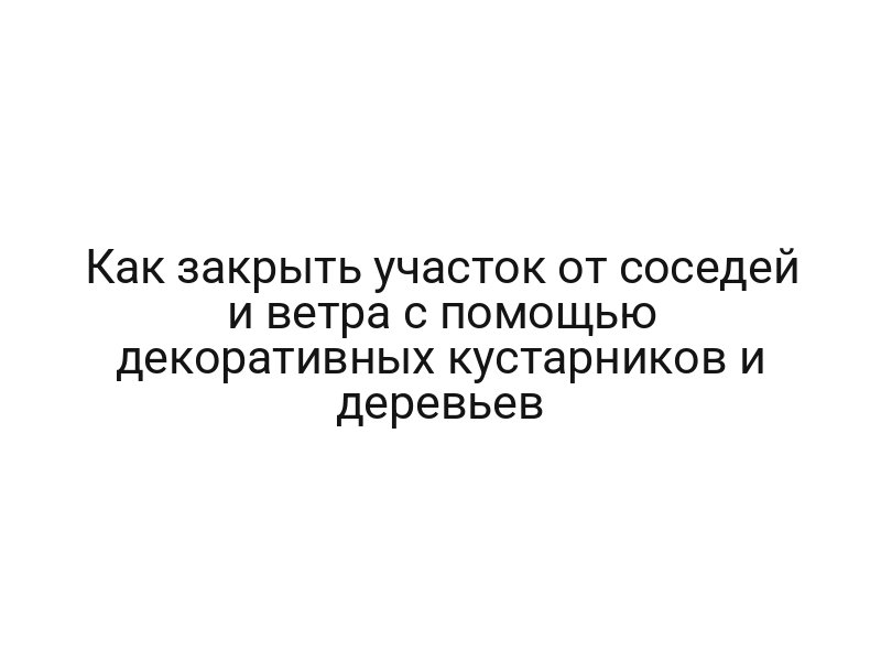 Как закрыть участок от соседей и ветра с помощью декоративных кустарников и деревьев